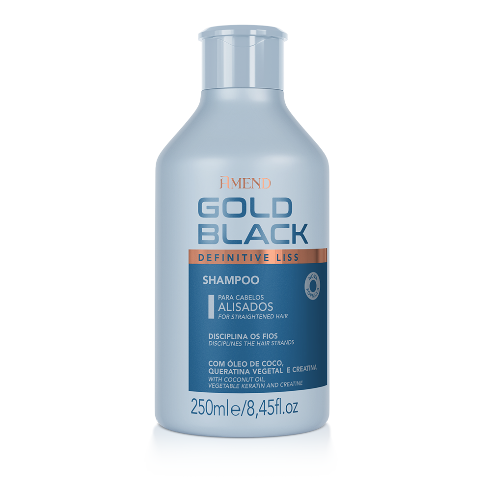 Shampoo Amend Gold Black Intensificador do Efeito Liso 250ml
